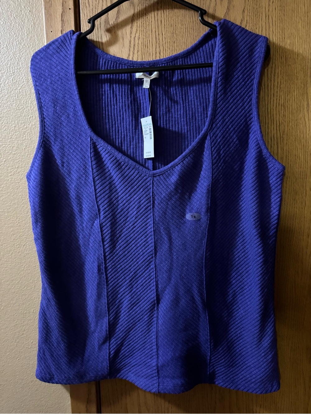 Maurices Deep Purple Ribbed V-Neck Tank Top